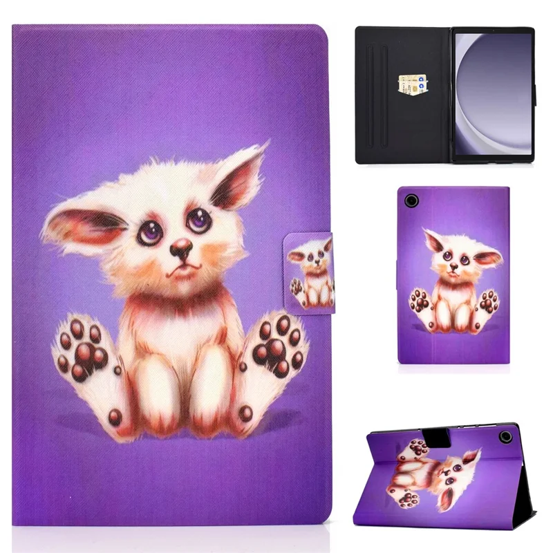 For Samsung Galaxy Tab A11 / A9 Case with Card Holder Anti-Scratch PU+TPU Tablet Cover - Golden Fox