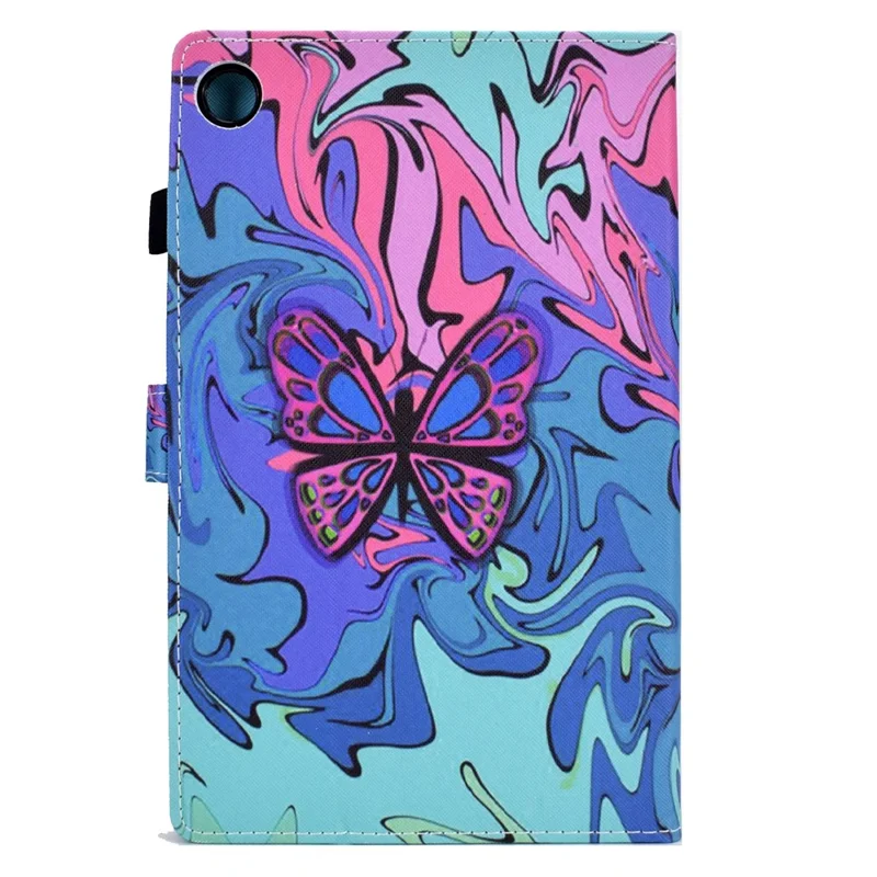 For Samsung Galaxy Tab A9 Case A7 PU Leather Tablet Cover with Card Holder - Butterfly