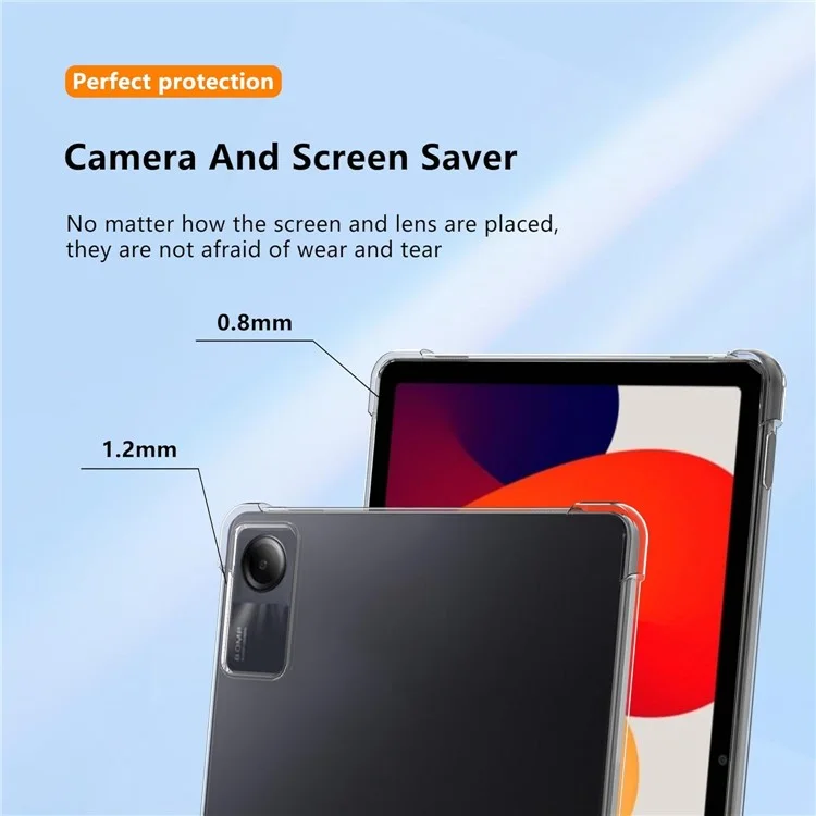 Для чехла Xiaomi Redmi Pad SE с защитой от падения TPU Чехол для планшета Прозрачная крышка планшета