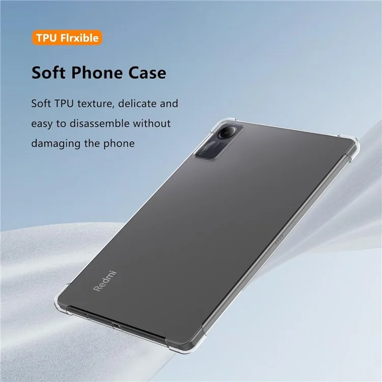 Для чехла Xiaomi Redmi Pad SE с защитой от падения TPU Чехол для планшета Прозрачная крышка планшета