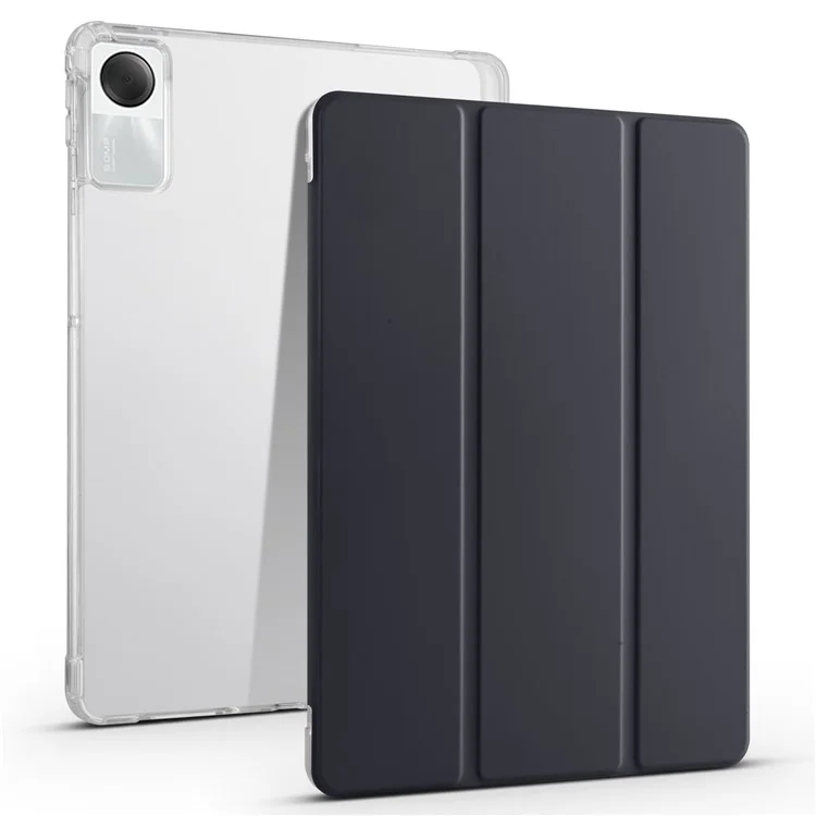 Прозрачный чехол для планшета Xiaomi Redmi Pad SE с подставкой и отсеком для стилуса - черный