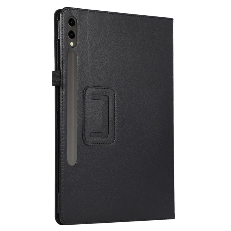 For Samsung Galaxy Tab S9+ Leather Case Bi-fold Stand Tablet Protective Cover - Black