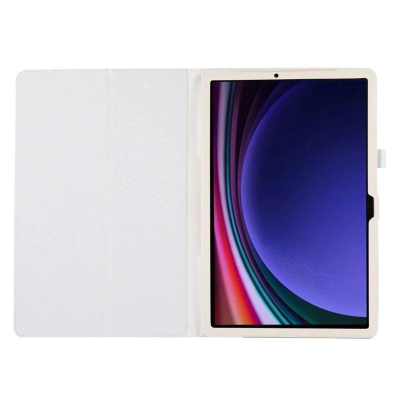 For Samsung Galaxy Tab S9+ Leather Case Bi-fold Stand Tablet Protective Cover - White
