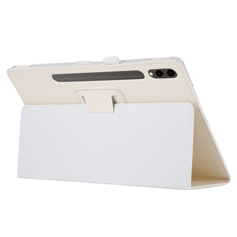 For Samsung Galaxy Tab S9+ Leather Case Bi-fold Stand Tablet Protective Cover - White