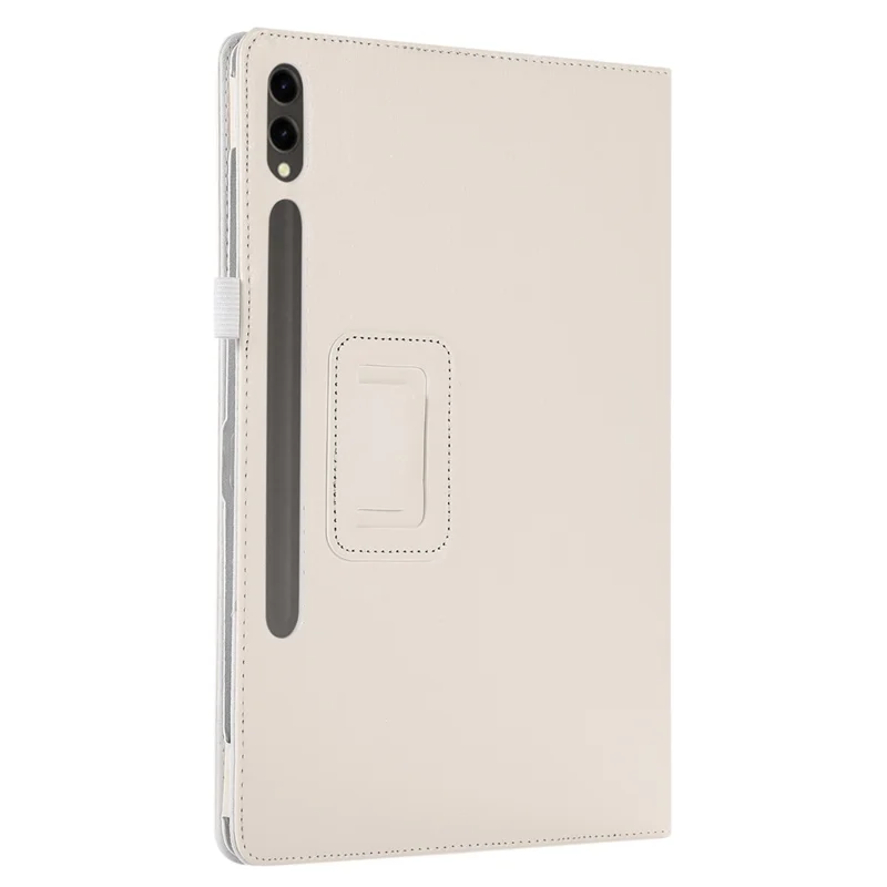 For Samsung Galaxy Tab S9+ Leather Case Bi-fold Stand Tablet Protective Cover - White