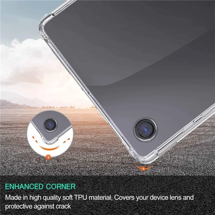 Pour Samsung Galaxy Tab A9 Clear Case TPU Tablet Cover + 2.5D Arc Edge Tempered Glass Screen Film