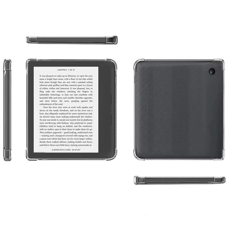 Für Kobo Libra 2 Hülle Transparente Sturzfeste Tablettabdeckung mit vier Ecken