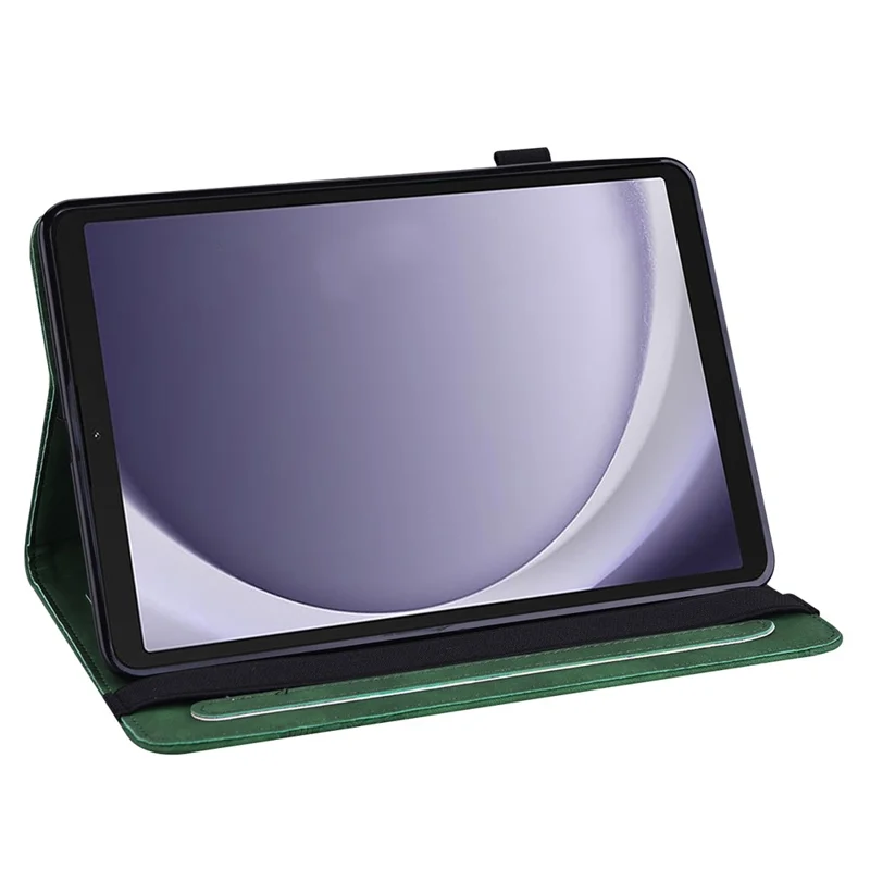 For Samsung Galaxy Tab A11 / A9 Case Butterfly Pattern PU Leather Stand Tablet Cover - Green
