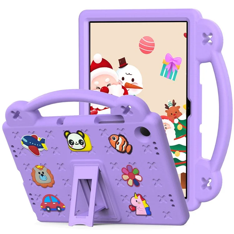 For Samsung Galaxy Tab A9+ Case EVA Protective Tablet Cover Kids Friendly Grip Handle Kickstand Case - Purple
