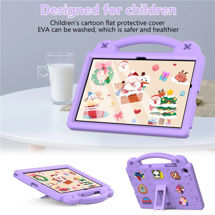 For Samsung Galaxy Tab A9+ Case EVA Protective Tablet Cover Kids Friendly Grip Handle Kickstand Case - Purple
