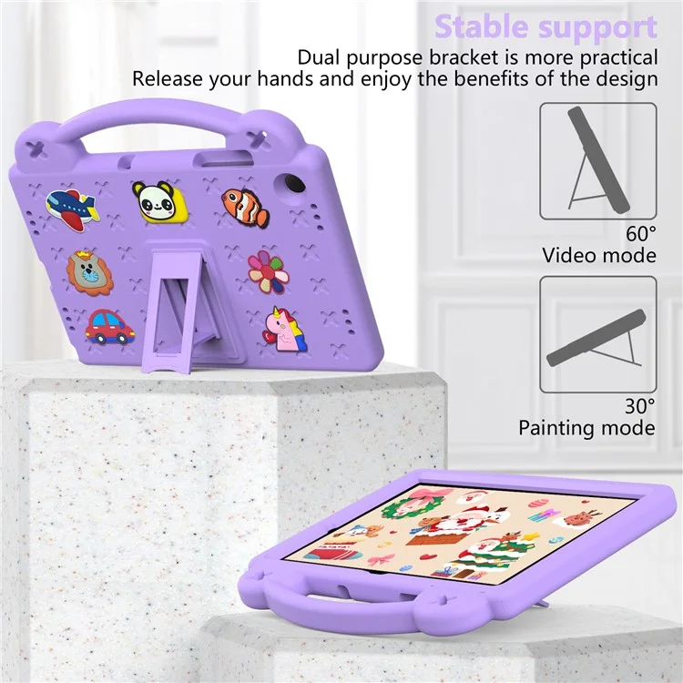 For Samsung Galaxy Tab A9+ Case EVA Protective Tablet Cover Kids Friendly Grip Handle Kickstand Case - Purple