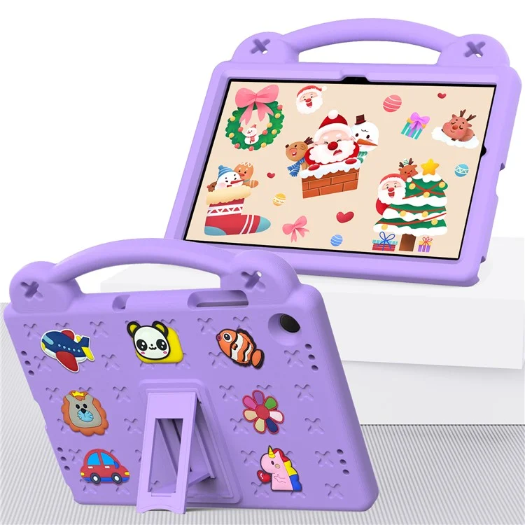 For Samsung Galaxy Tab A9+ Case EVA Protective Tablet Cover Kids Friendly Grip Handle Kickstand Case - Purple