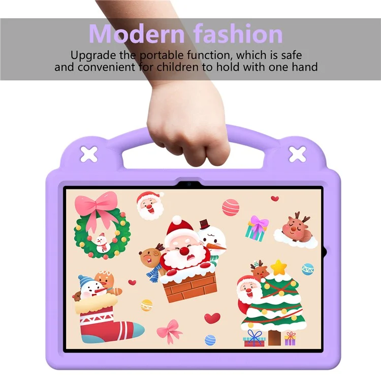 For Samsung Galaxy Tab A9+ Case EVA Protective Tablet Cover Kids Friendly Grip Handle Kickstand Case - Purple