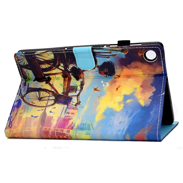 Für Samsung Galaxy Tab A9 PU-Leder-Hülle, Ständer, Kartenfach, Muster, Tablet-Hülle - Bike Boy