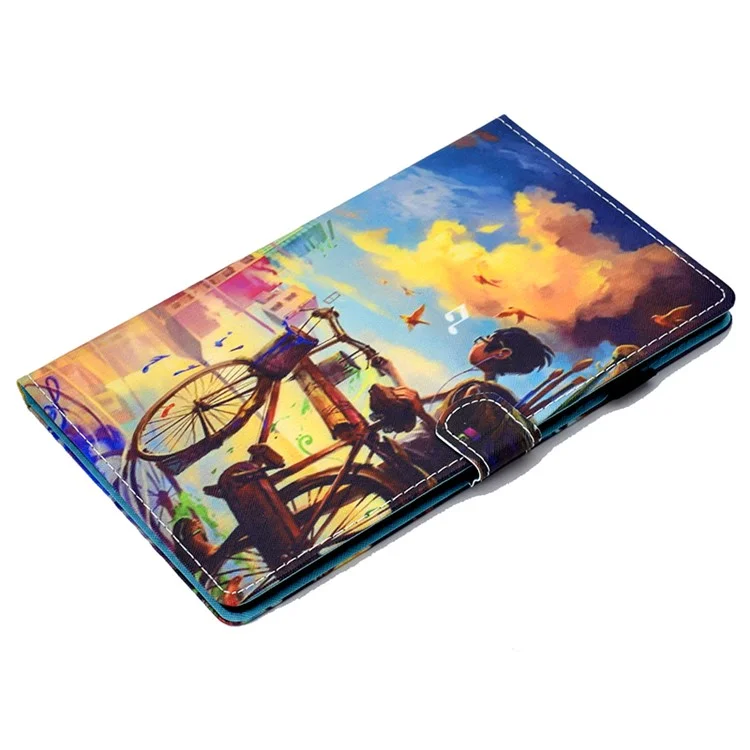 Für Samsung Galaxy Tab A9 PU-Leder-Hülle, Ständer, Kartenfach, Muster, Tablet-Hülle - Bike Boy