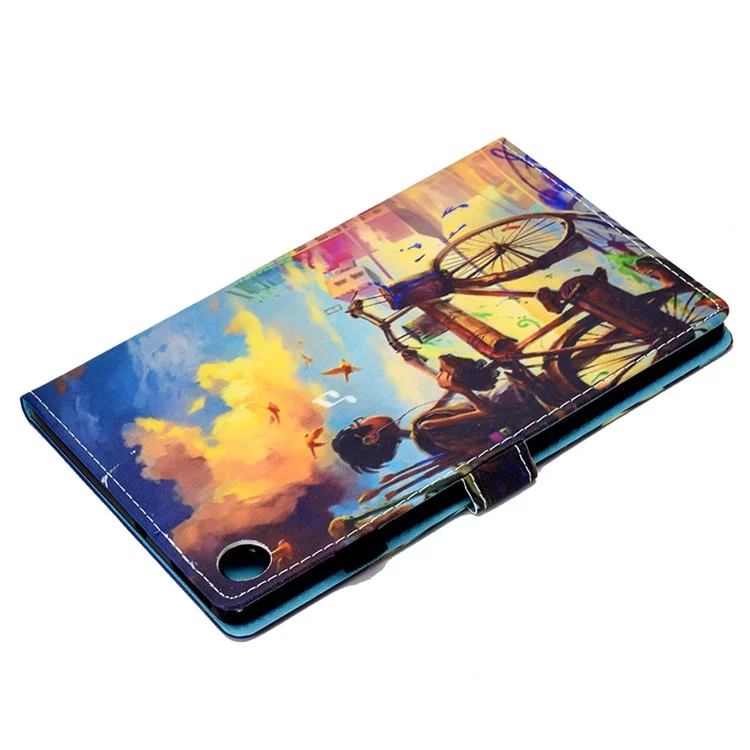 Für Samsung Galaxy Tab A9 PU-Leder-Hülle, Ständer, Kartenfach, Muster, Tablet-Hülle - Bike Boy
