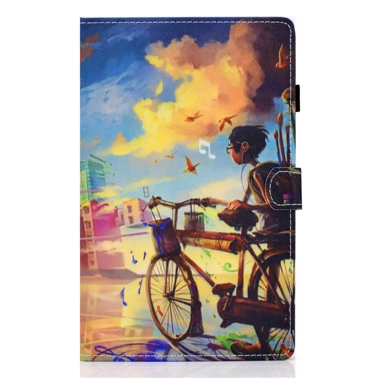 Für Samsung Galaxy Tab A9 PU-Leder-Hülle, Ständer, Kartenfach, Muster, Tablet-Hülle - Bike Boy