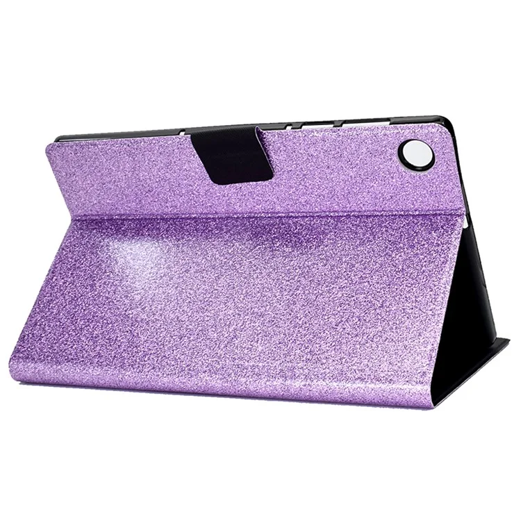 Für Samsung Galaxy Tab A9 Stand Case Glitter PU Leder Kartensteckplätze Tablet Cover - Lila