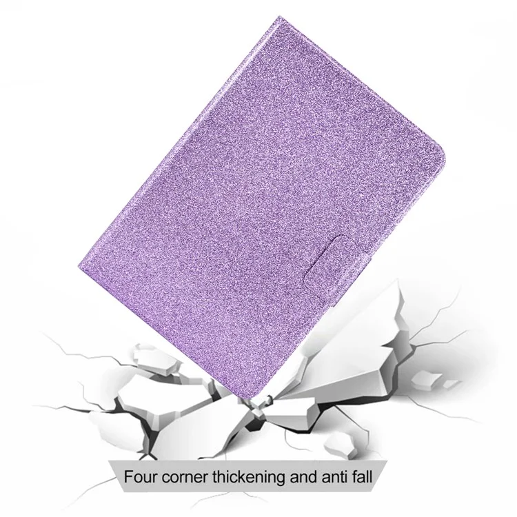 Für Samsung Galaxy Tab A9 Stand Case Glitter PU Leder Kartensteckplätze Tablet Cover - Lila