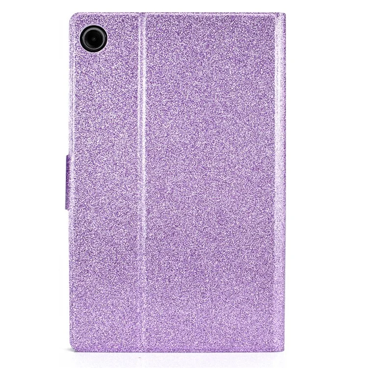 Für Samsung Galaxy Tab A9 Stand Case Glitter PU Leder Kartensteckplätze Tablet Cover - Lila