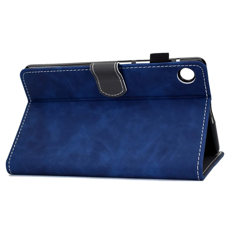 For Samsung Galaxy Tab A9 PU Leather Case Card Slot Stand Tablet Cover with Pencil Holder - Blue