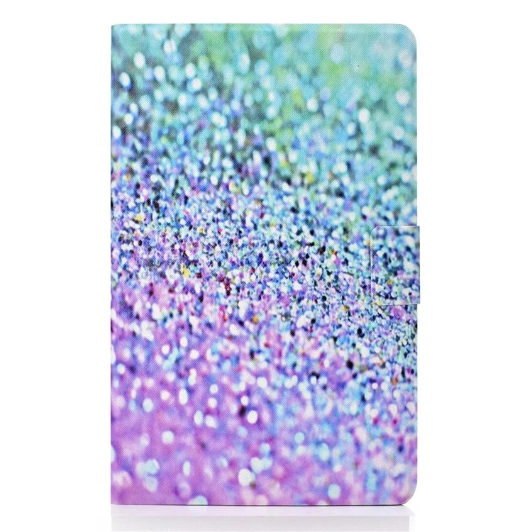 For Samsung Galaxy Tab A9+ PU Leather Stand Cover Pattern Printing Tablet Case with Auto Sleep / Wake - Sand