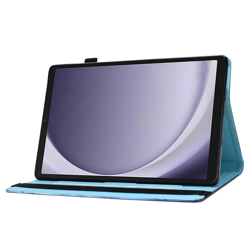 For Samsung Galaxy Tab A9+ PU Leather Stand Cover Elastic Band Pattern Printing Tablet Case - Flower