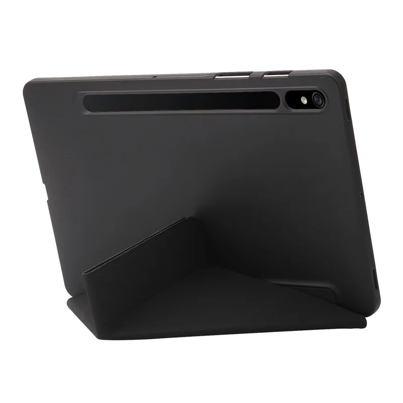 For Samsung Galaxy Tab S9 Case Auto Wake / Sleep Silicone+PU Tablet Cover - Black
