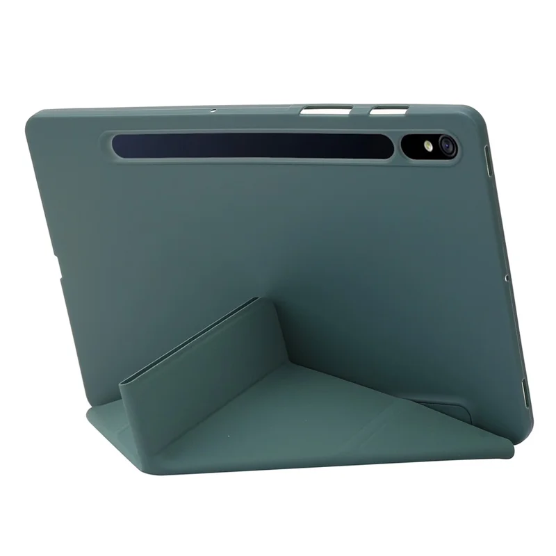 For Samsung Galaxy Tab S9 Case Auto Wake / Sleep Silicone+PU Tablet Cover - Midnight Green
