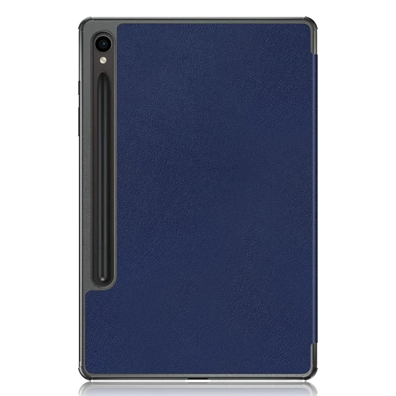 Für Samsung Galaxy Tab S9 FE sm-x510 sm-x516 Lederhülle Trifold-Ständer Tablet-Hülle - Dunkelblau