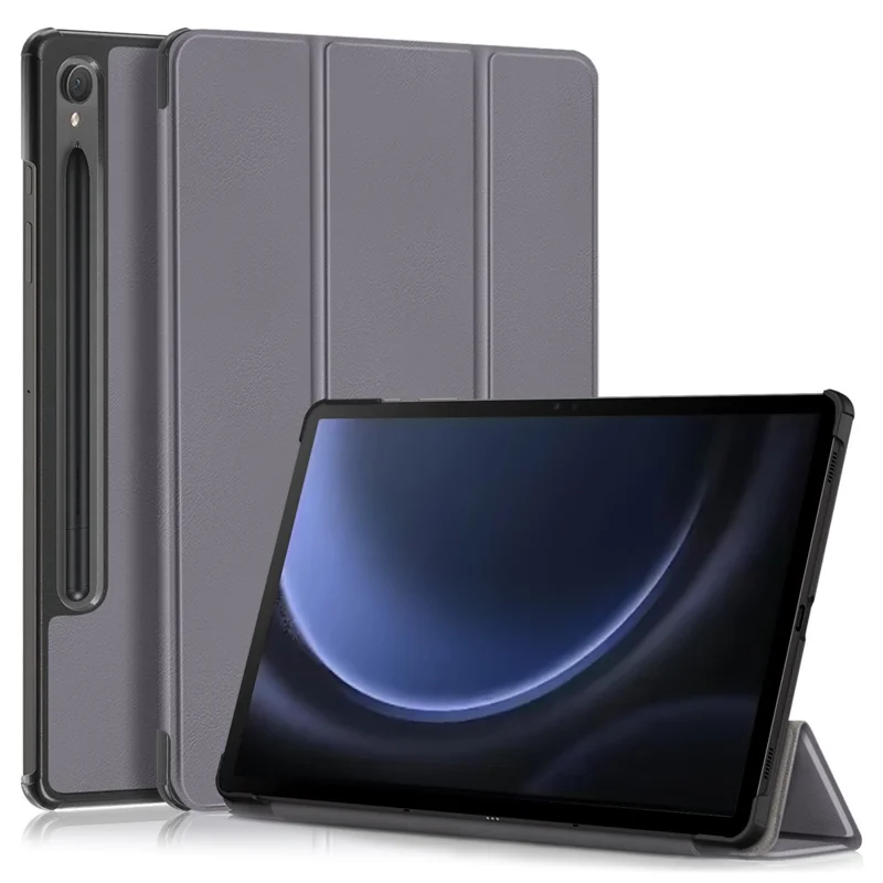 Для Samsung Galaxy Tab S9 FE sm-x510 sm-x516 Кожаный чехол с трехслойной подставкой Чехол для планшета - Серый