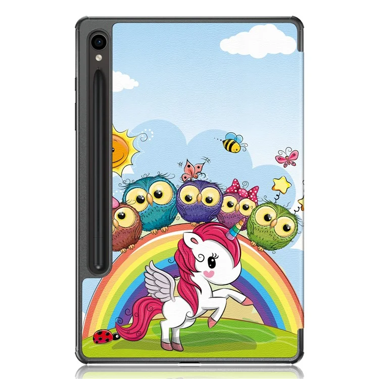 For Samsung Galaxy Tab S9 FE sm-x510 sm-x516 Case Tri-fold Stand Pattern Printing Tablet Cover - Horse