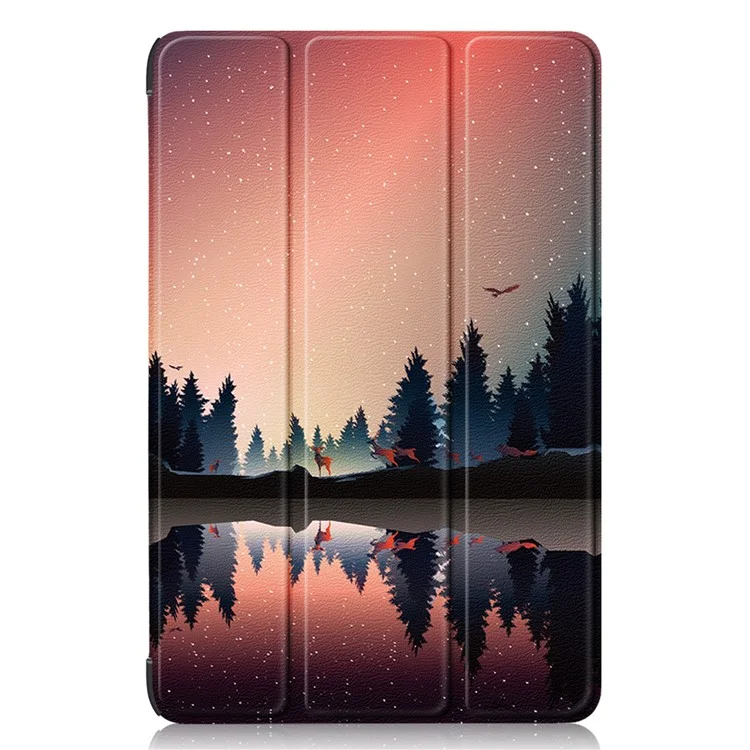 For Samsung Galaxy Tab S9 FE sm-x510 sm-x516 Case Tri-fold Stand Pattern Printing Tablet Cover - Nightfall
