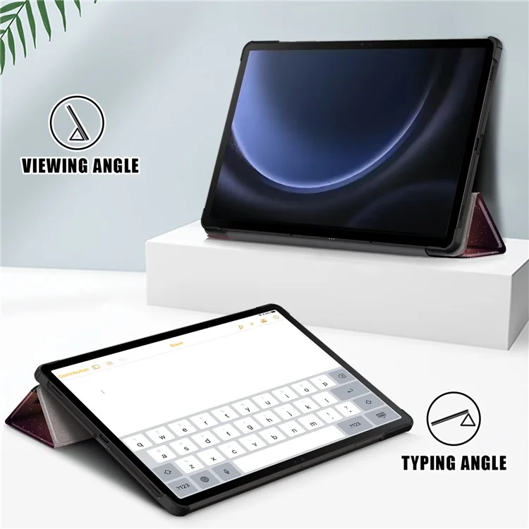 For Samsung Galaxy Tab S9 FE sm-x510 sm-x516 Case Tri-fold Stand Pattern Printing Tablet Cover - Nightfall