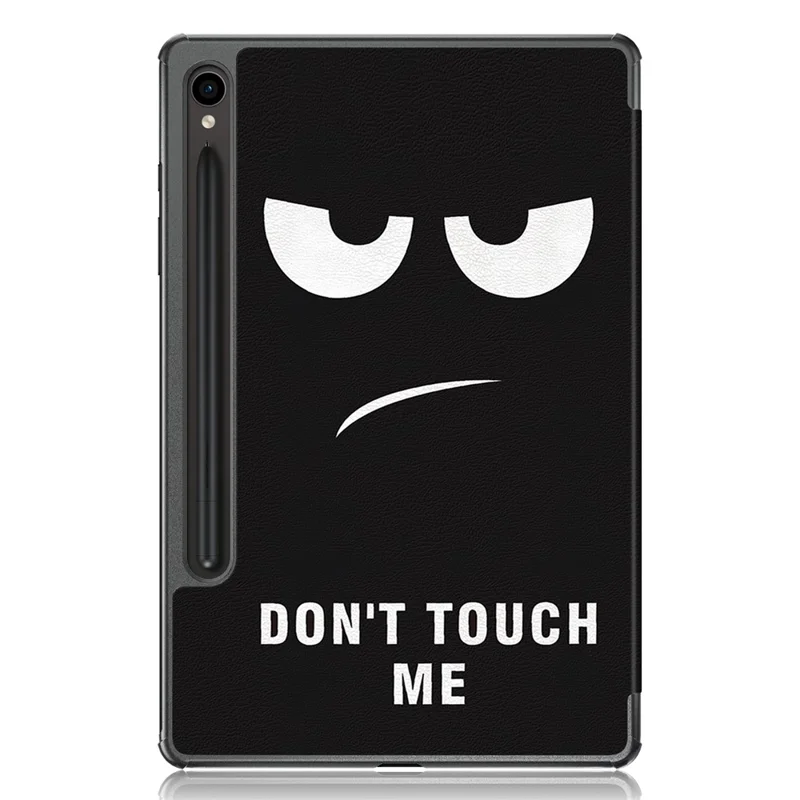 For Samsung Galaxy Tab S9 FE sm-x510 sm-x516 Case Tri-fold Stand Pattern Printing Tablet Cover - Don't Touch Me