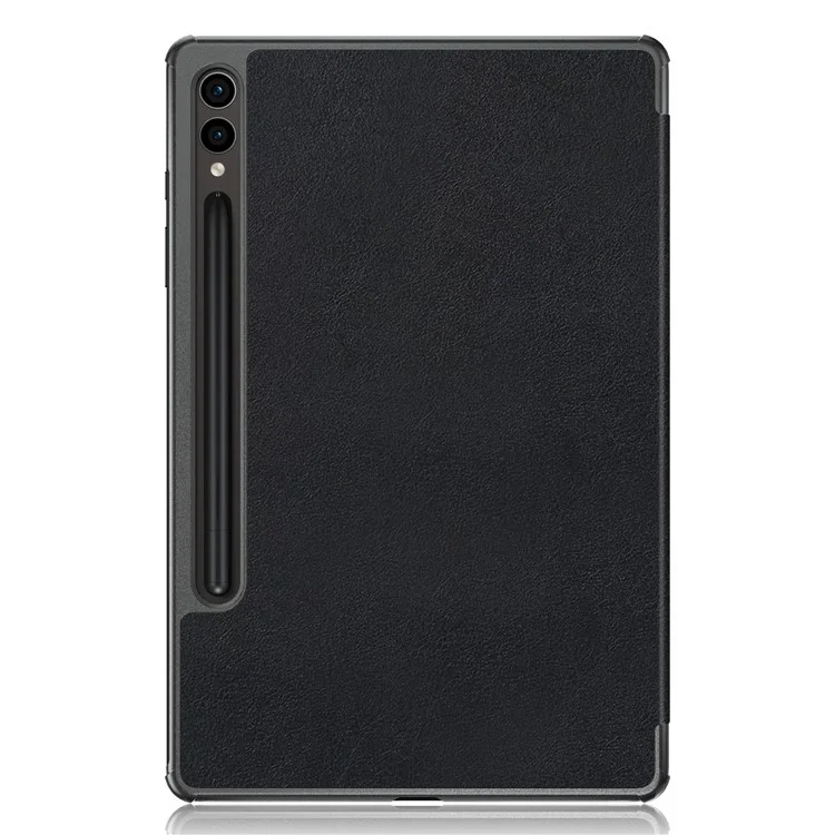 Für Samsung Galaxy Tab S9 FE+ SM-x610 / SM-616 Case Leder Tablet Cover mit Dreifaltigkeits-Ständer - Schwarz