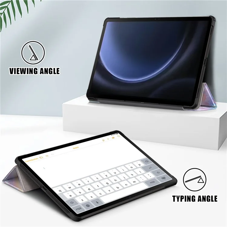Para Samsung Galaxy Tab S9 FE+ SM-x610 / SM-616 Capa Tri-fold Stand Capa de Couro Tablet - Fantasy Deer