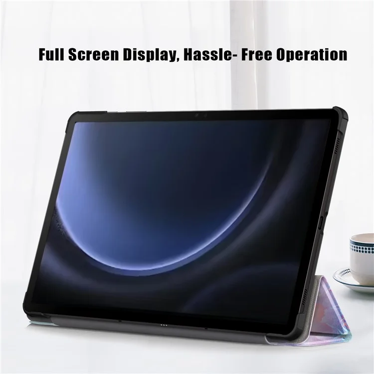 Para Samsung Galaxy Tab S9 FE+ SM-x610 / SM-616 Capa Tri-fold Stand Capa de Couro Tablet - Fantasy Deer