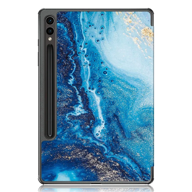 For Samsung Galaxy Tab S9 FE+ SM-x610 / SM-616 Case Tri-fold Stand Leather Tablet Cover - Wave