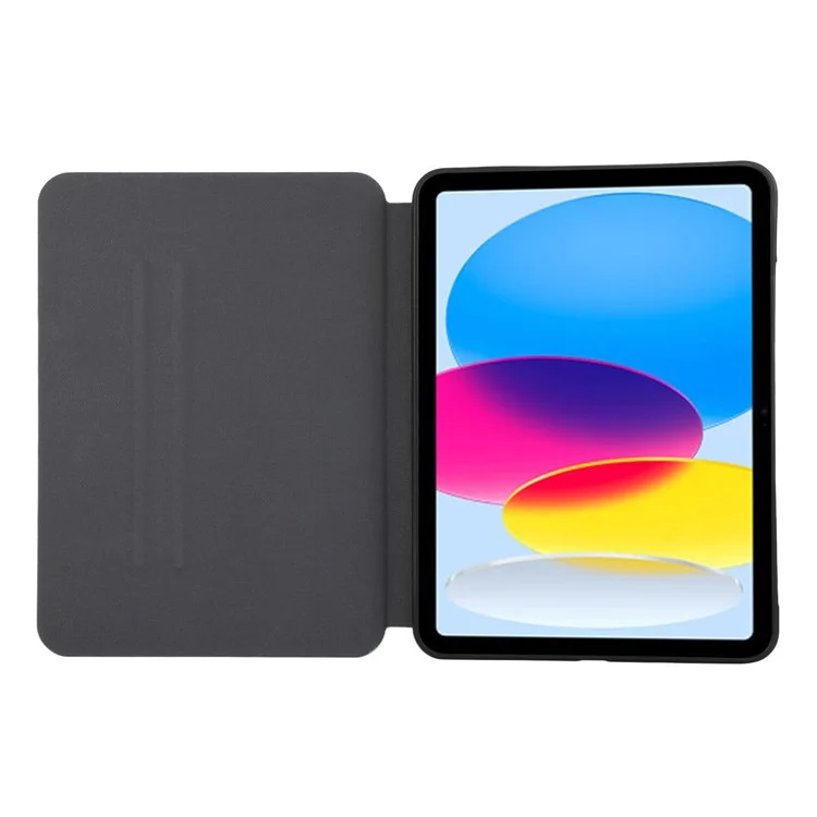 Para iPad 10.9 (2022) Case Stand Folio PU Leather Tablet Cover com Auto Sleep / Wake - Preto