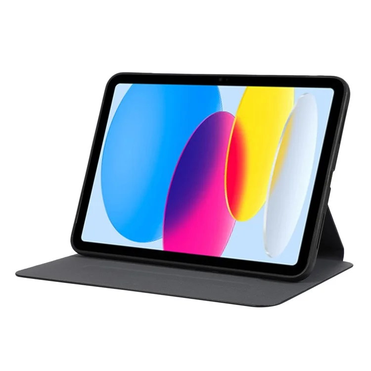 Para iPad 10.9 (2022) Case Stand Folio PU Leather Tablet Cover com Auto Sleep / Wake - Preto