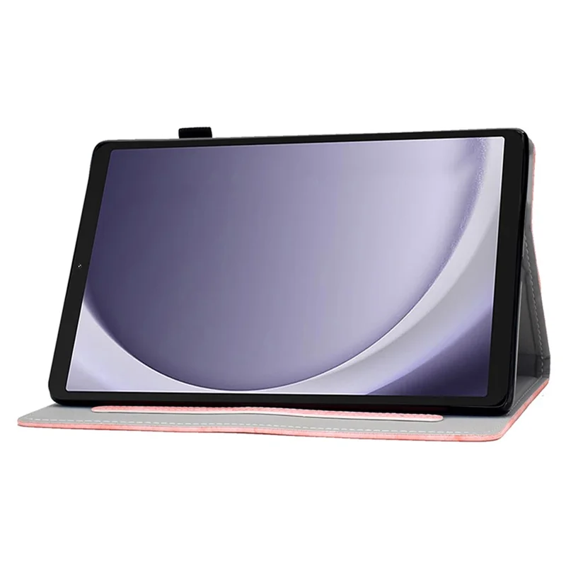 For Samsung Galaxy Tab A9 Leather Case Cloth Texture Card Holder Tablet Cover - Pink