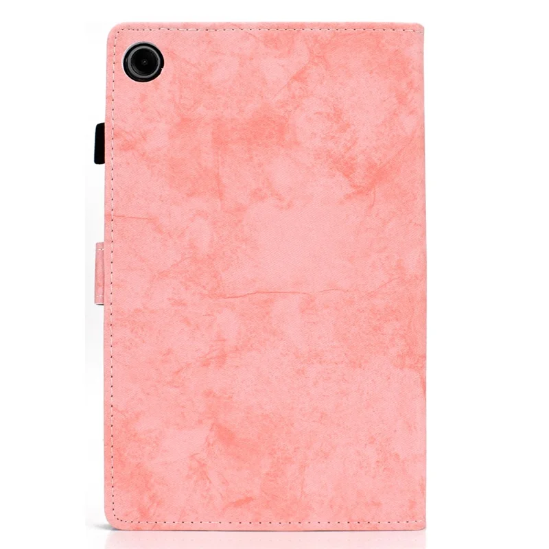 For Samsung Galaxy Tab A9 Leather Case Cloth Texture Card Holder Tablet Cover - Pink