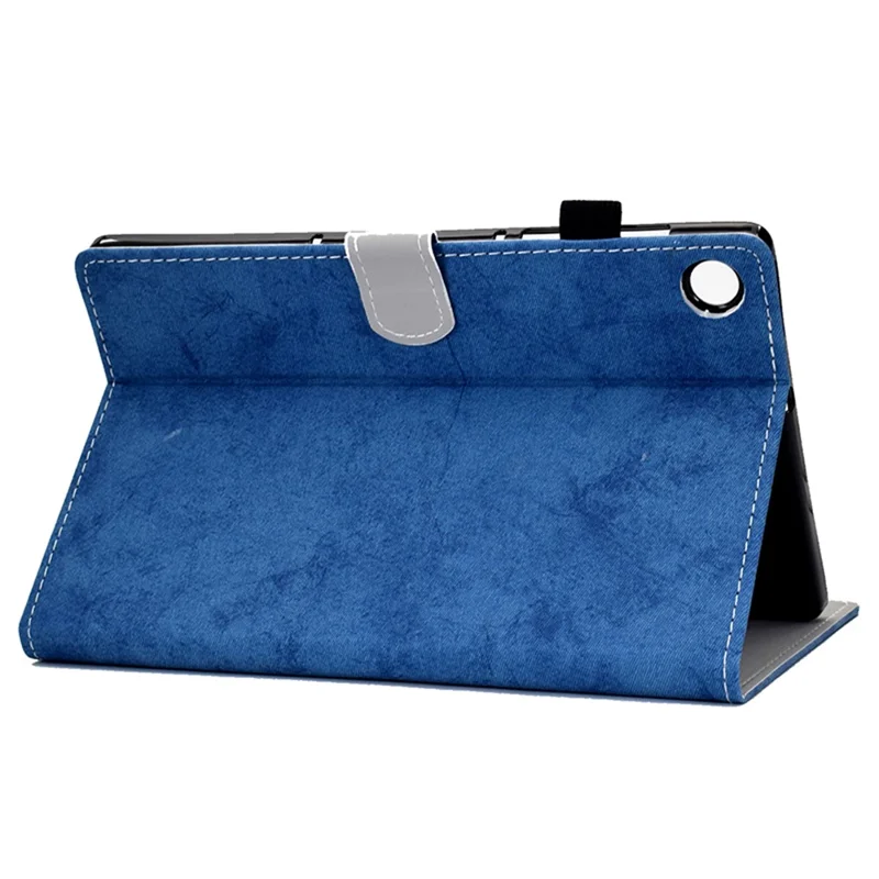 For Samsung Galaxy Tab A9 Leather Case Cloth Texture Card Holder Tablet Cover - Blue
