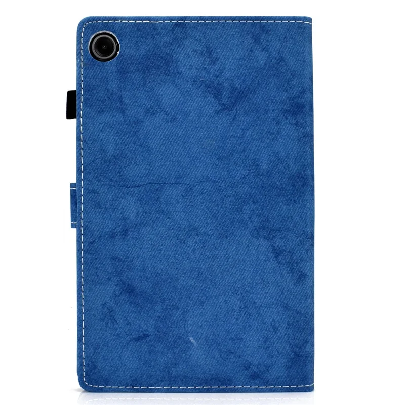 For Samsung Galaxy Tab A9 Leather Case Cloth Texture Card Holder Tablet Cover - Blue