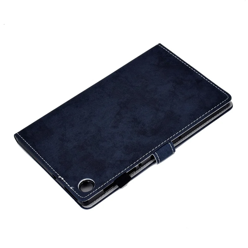 Capa de Couro para Samsung Galaxy Tab A9 com Textura de Tecido e Suporte para Cartões - Preto