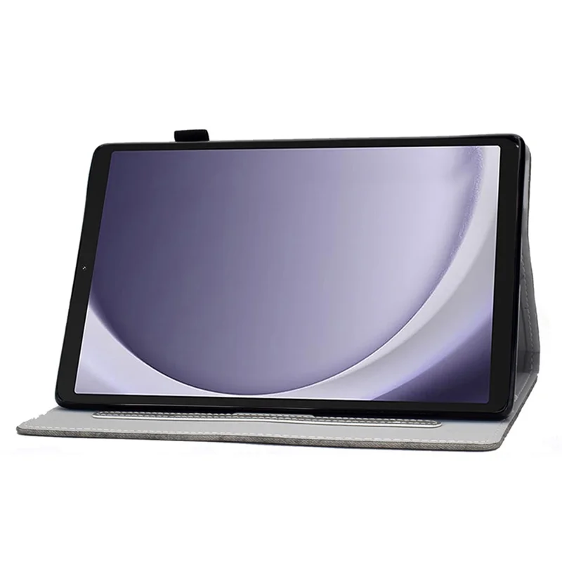 For Samsung Galaxy Tab A9+ Case Cloth Texture Card Slots Tablet Leather Cover - Grey