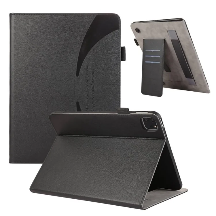 Pour iPad Pro 11 (2021) / (2020) / (2022) / iPad Air 11 (2024) / Air (2022) / (2020) Étui Anti-Drop en Cuir de PU - Noir