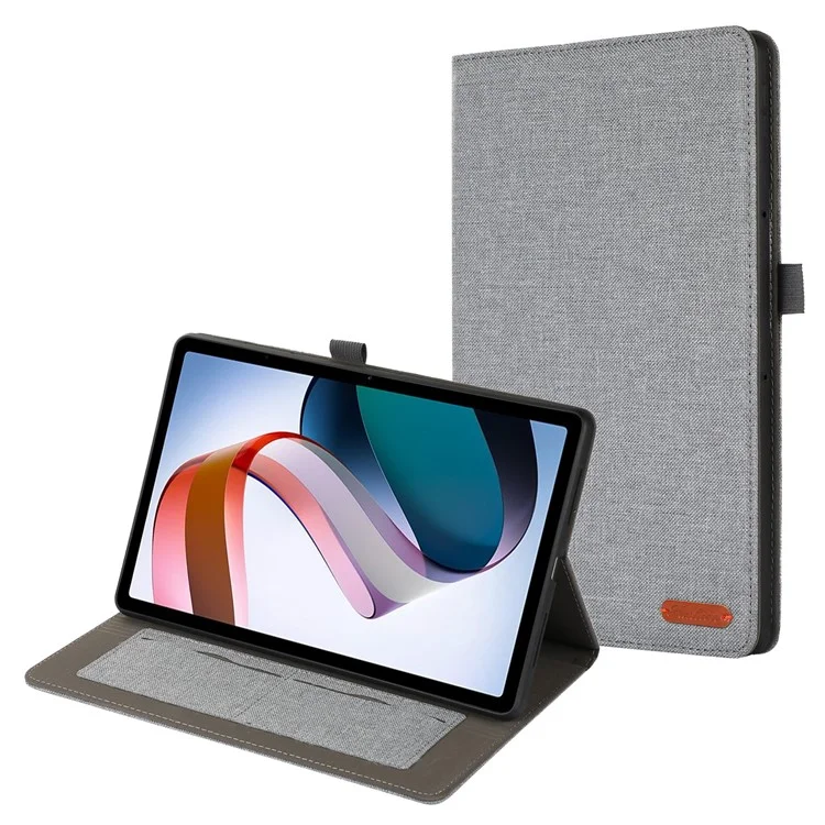 Funda Xiaomi Redmi Pad SE, Cubierta de Cuero con Soporte y Tarjetero - Gris