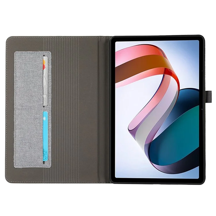 Funda Xiaomi Redmi Pad SE, Cubierta de Cuero con Soporte y Tarjetero - Gris